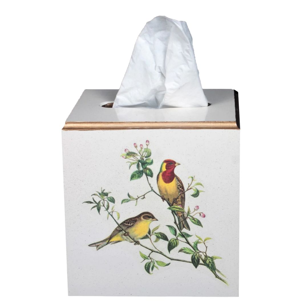 Square Tissue Box Cover: Oriental Songbirds