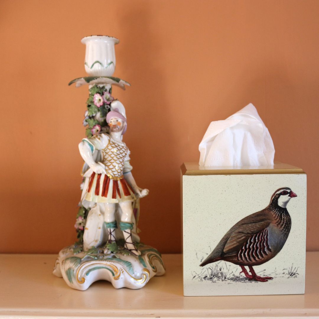 Square Tissue Box Cover: Partridge