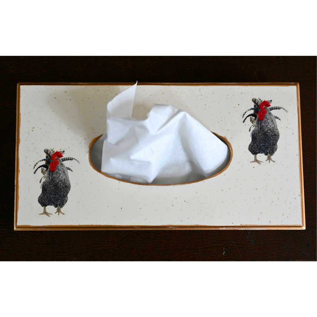 Rectangular Tissue Box Cover, Cockerel