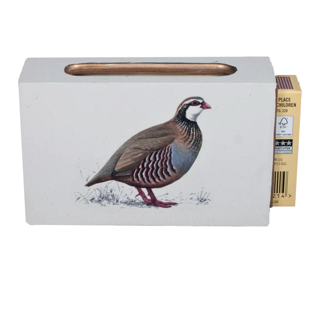 partridge matchbox cover