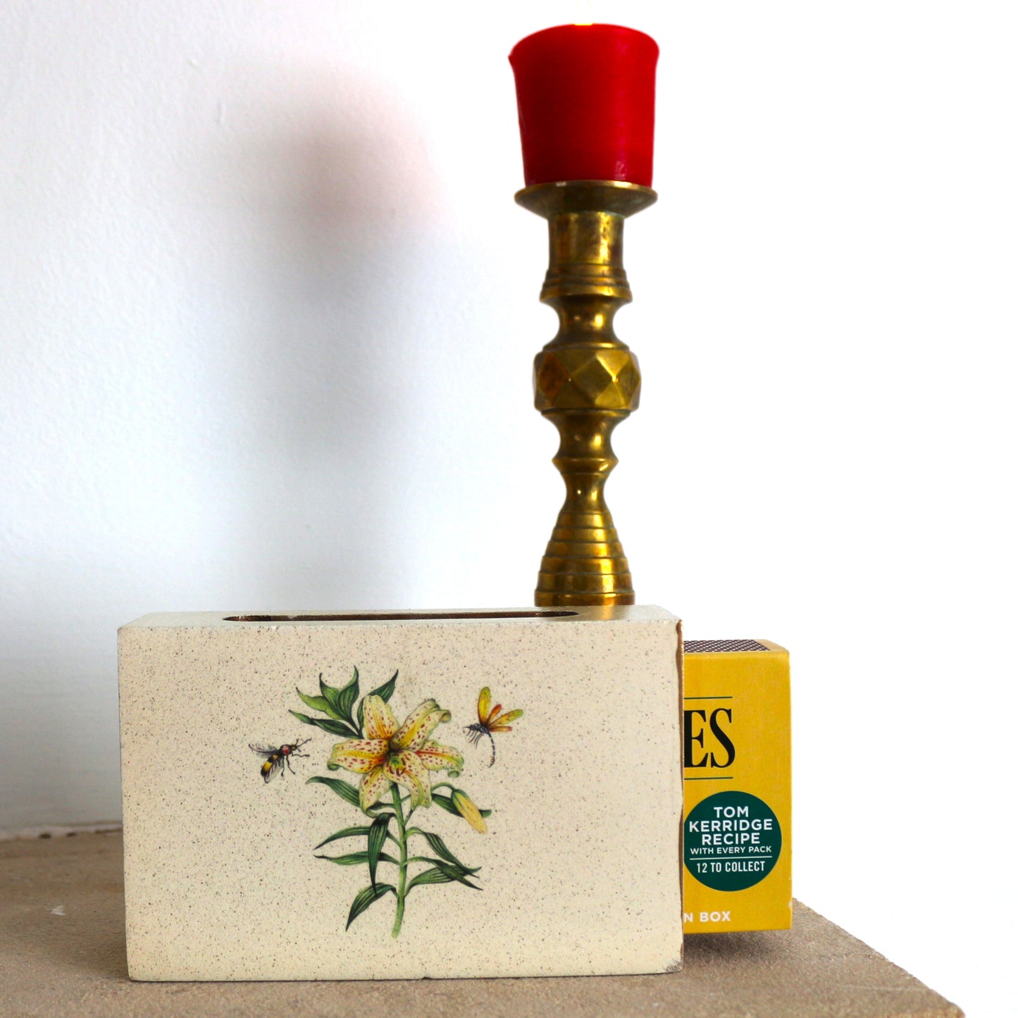 Standard Wooden Matchbox Cover with Matches: Japanese Lily