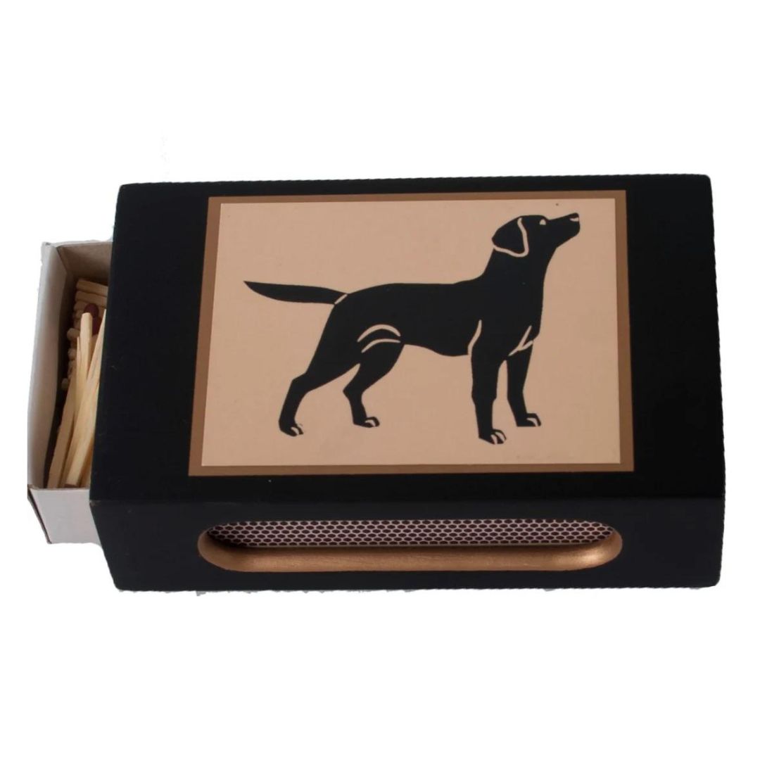 Standard Wooden Matchbox Cover with Matches: Standing Labrador