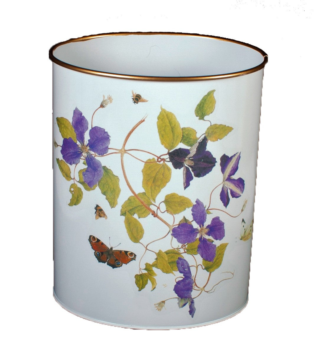 Oval Waste Paper Bin: Clematis