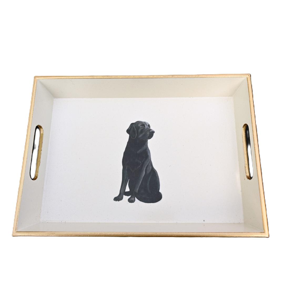 Drinks Tray, Black Labrador