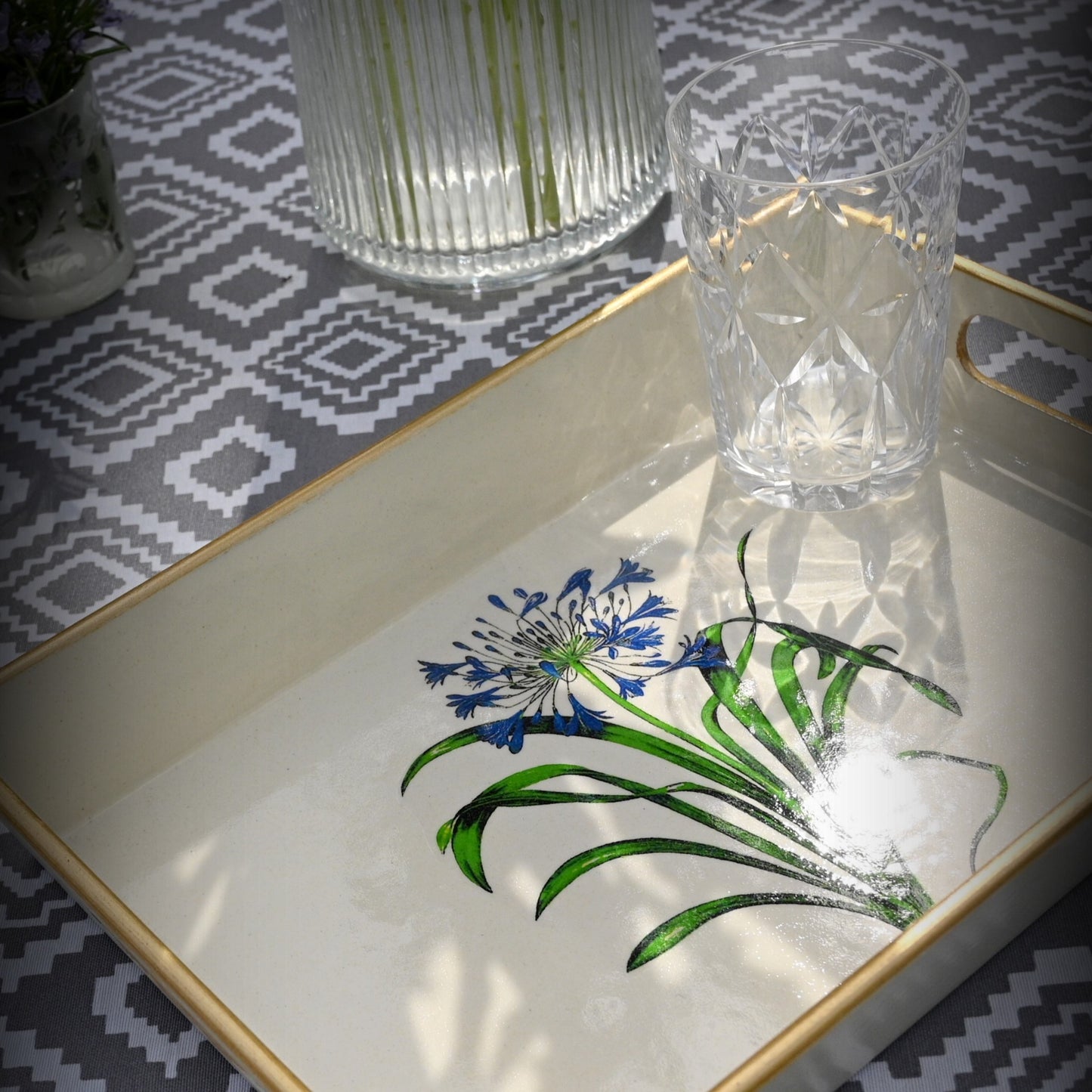 Drinks Tray, Agapanthus