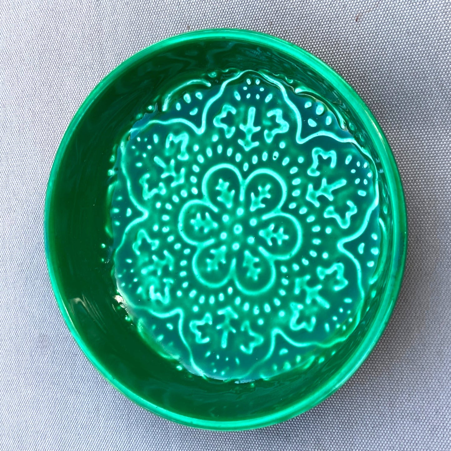 Enamel Trinket Dish - Dark Green