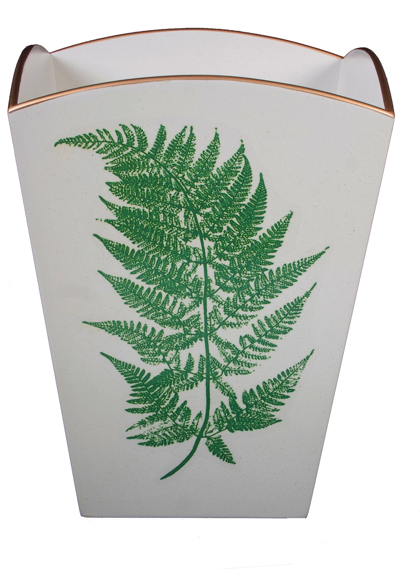 Square Wooden Waste Paper Bin: Fern