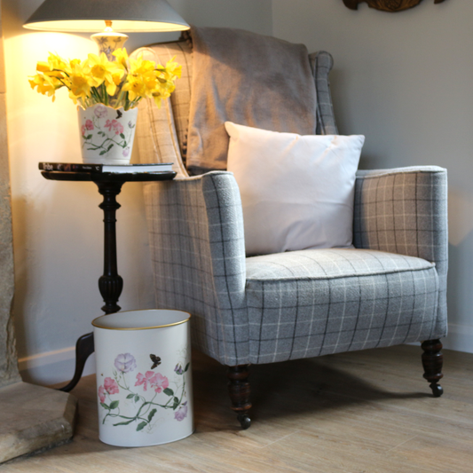 Oval Waste Paper Bin: Sweet Pea