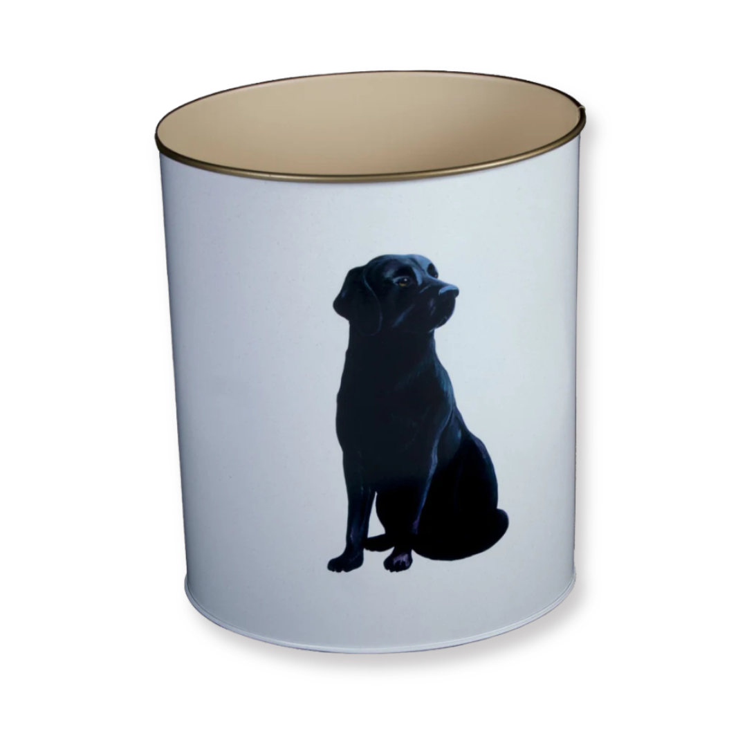 Oval Waste Paper Bin: Labrador