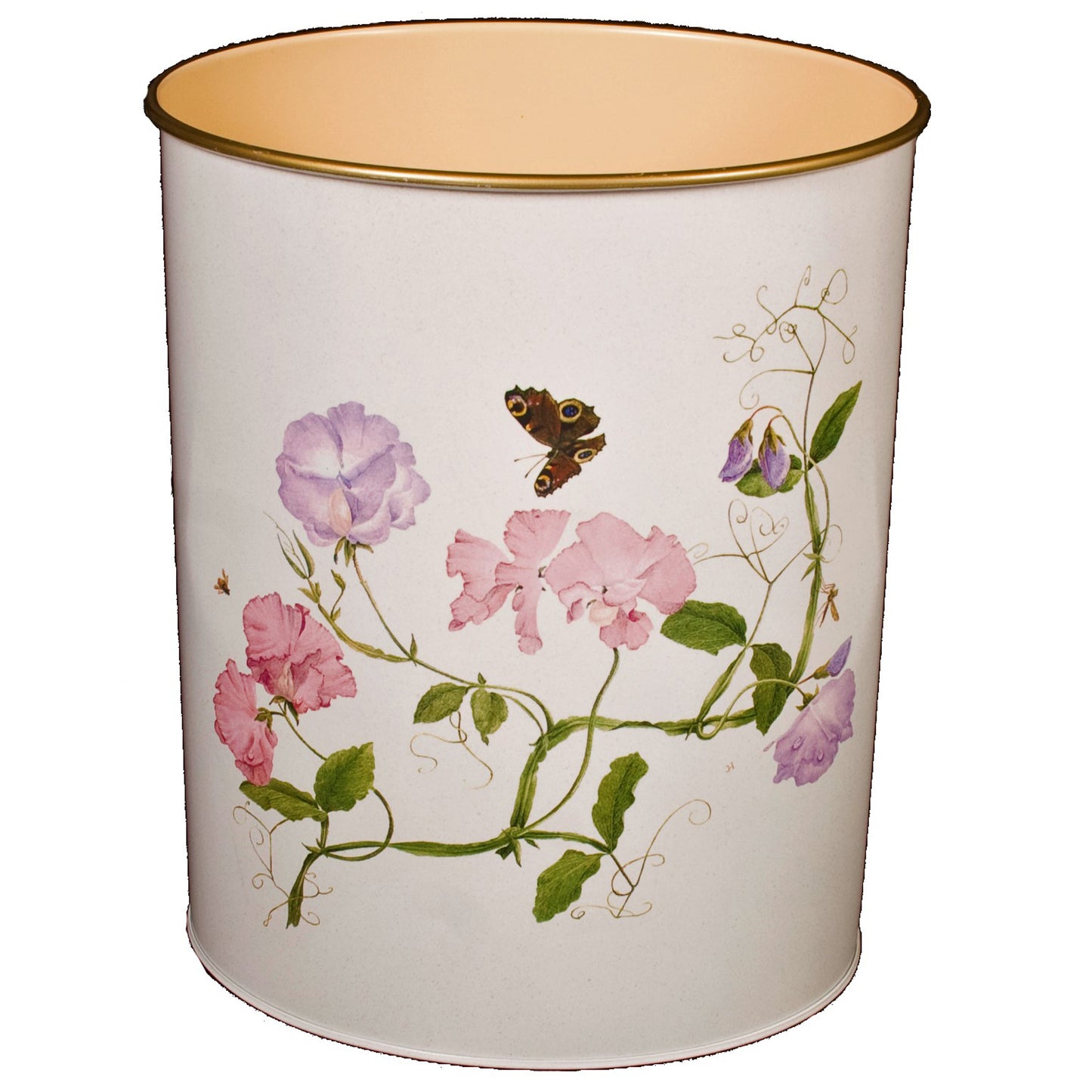 Oval Waste Paper Bin: Sweet Pea