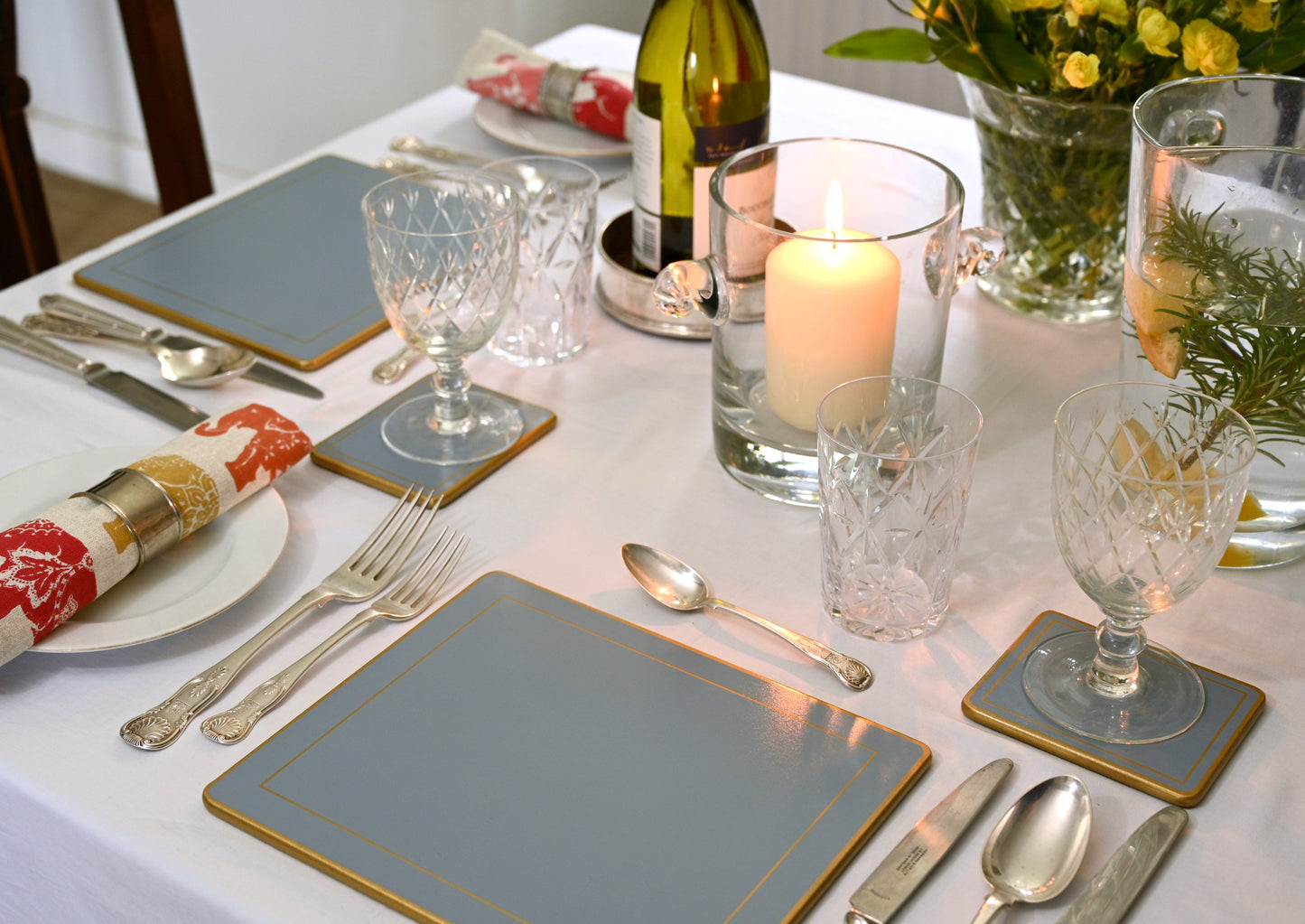 Traditional Placemats: Pastel Blue x 4