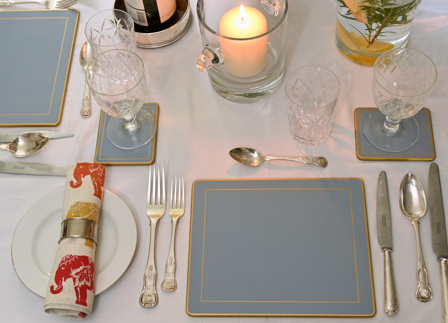 Traditional Placemats: Pastel Blue x 4