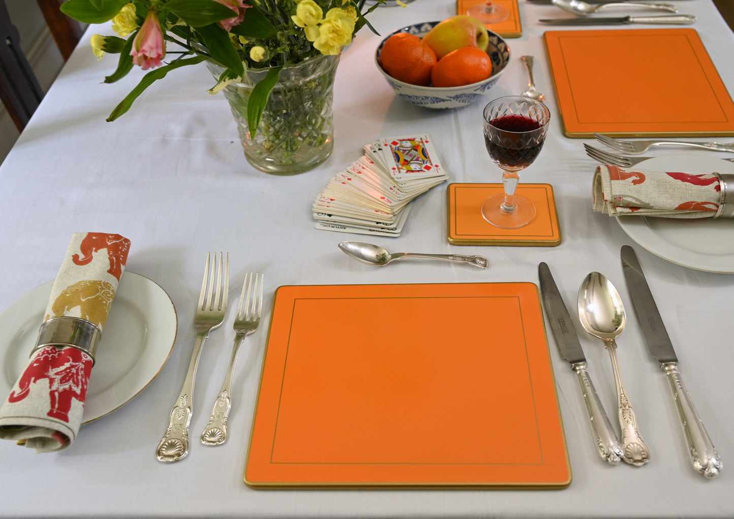 Traditional Placemats, Tangerine x 4