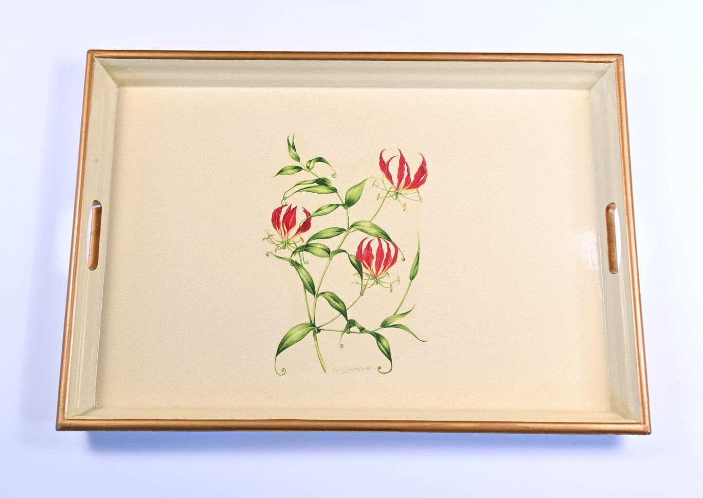 Large Rectangular Tray: Flame Lily