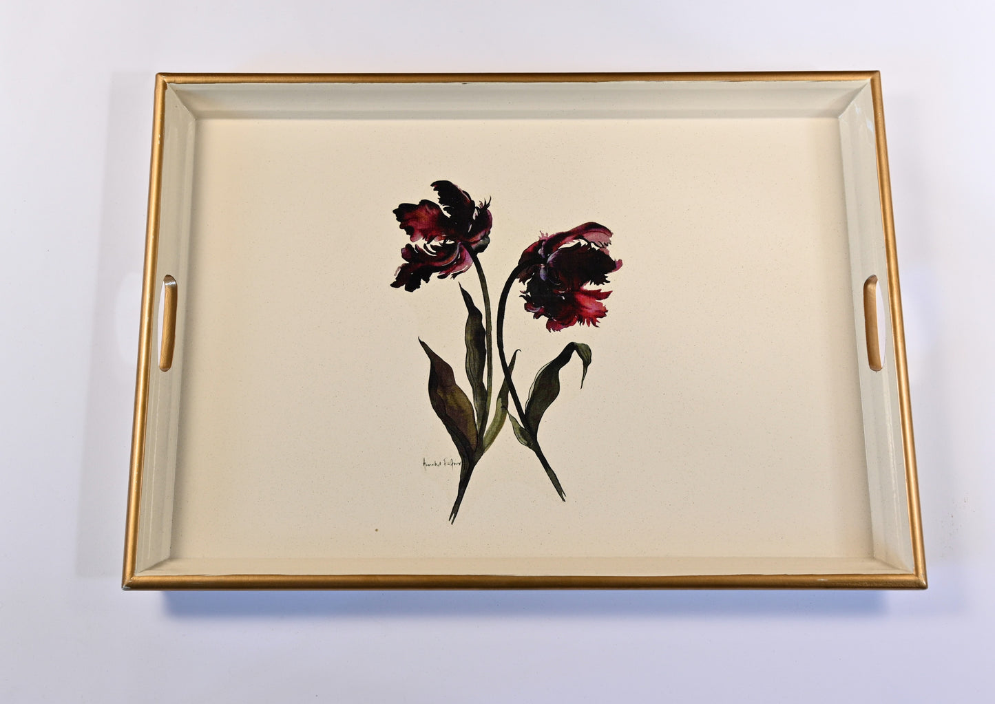 Large Rectangular Tray: Parrot Tulip