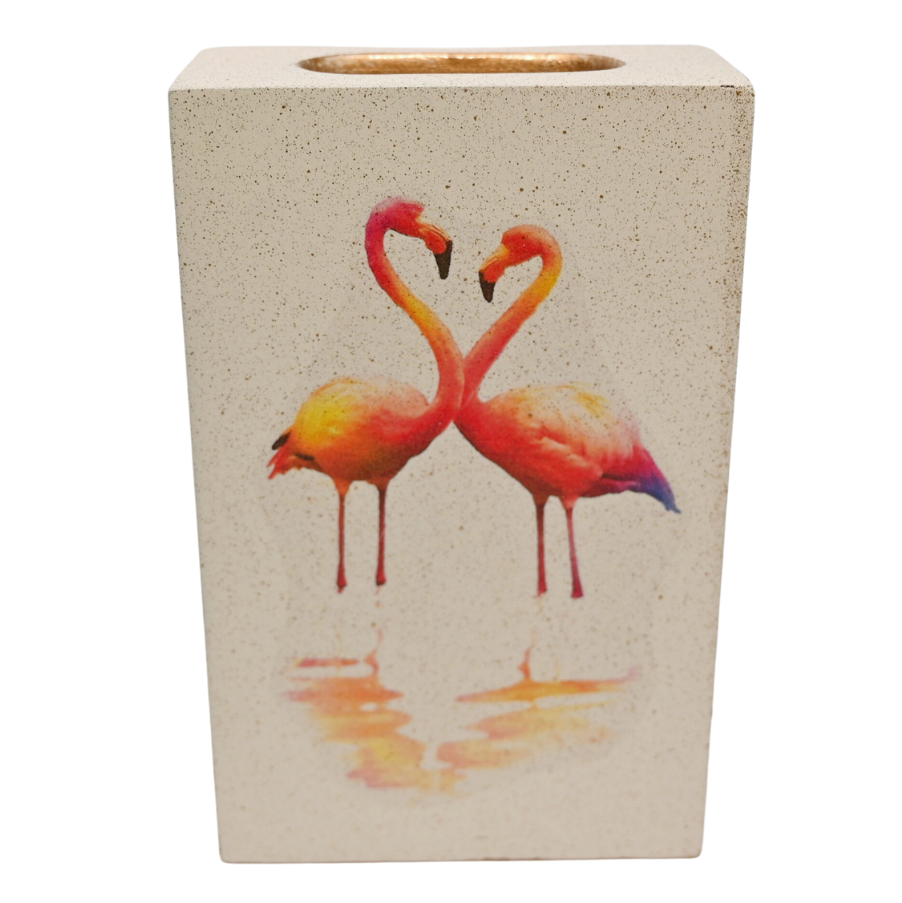 Standard Wooden Matchbox Cover with Matches: Flamingo