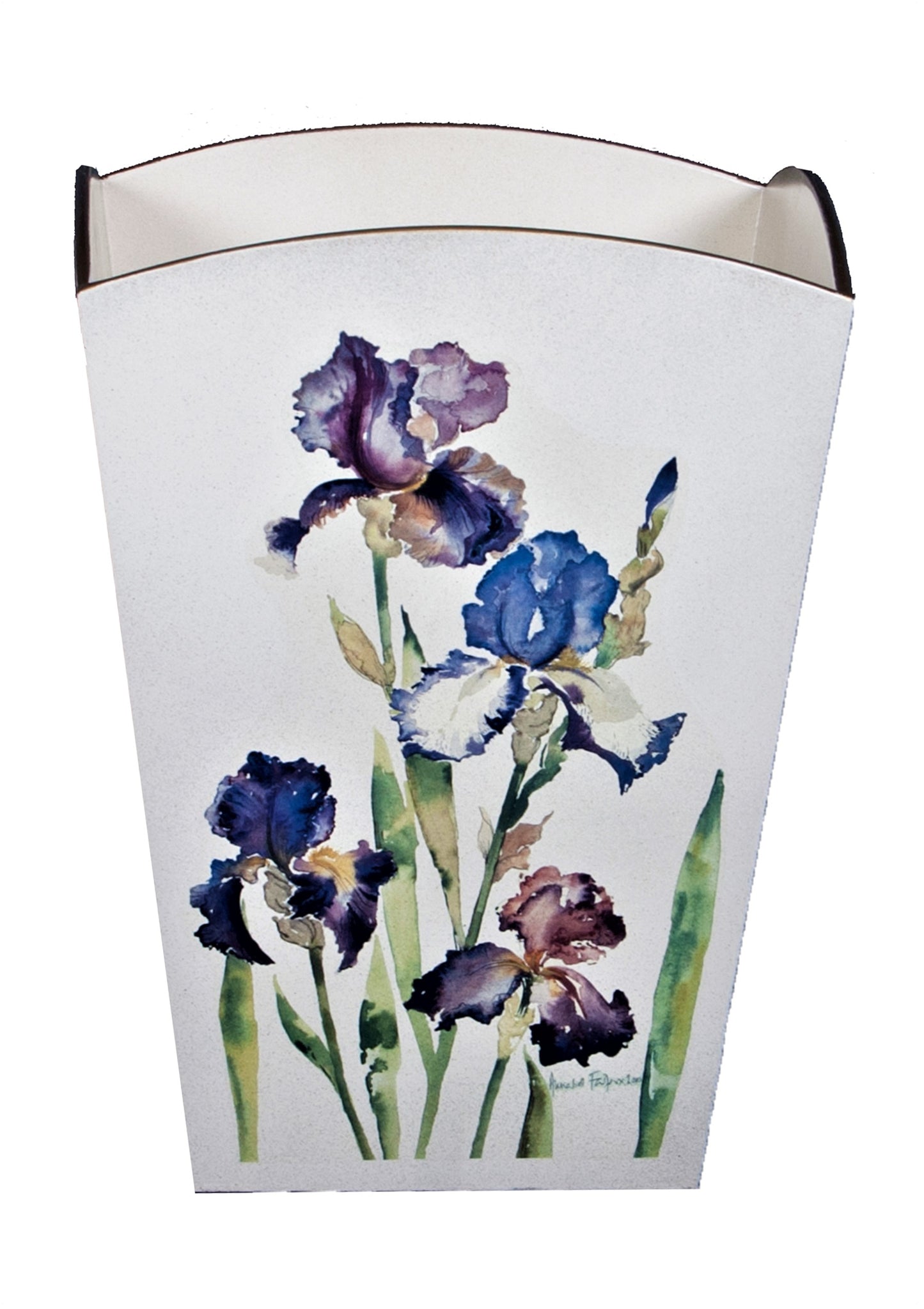 Square Wooden Waste Paper Bin: Iris