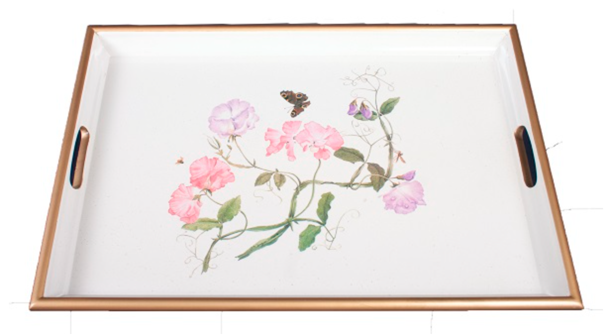 Large Rectangular Tray: Sweet Pea