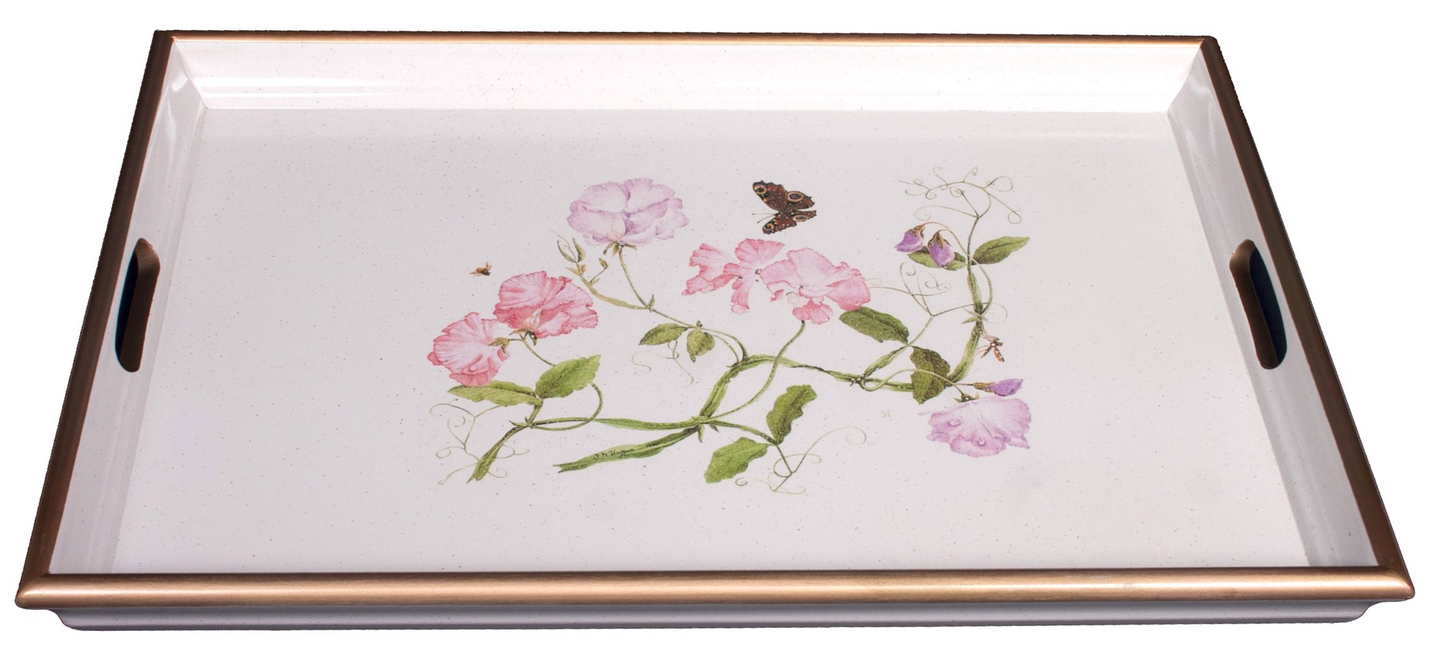 Large Rectangular Tray: Sweet Pea