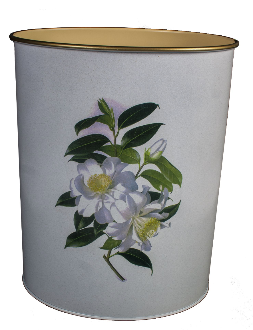 Oval Waste Paper Bin: Camellia