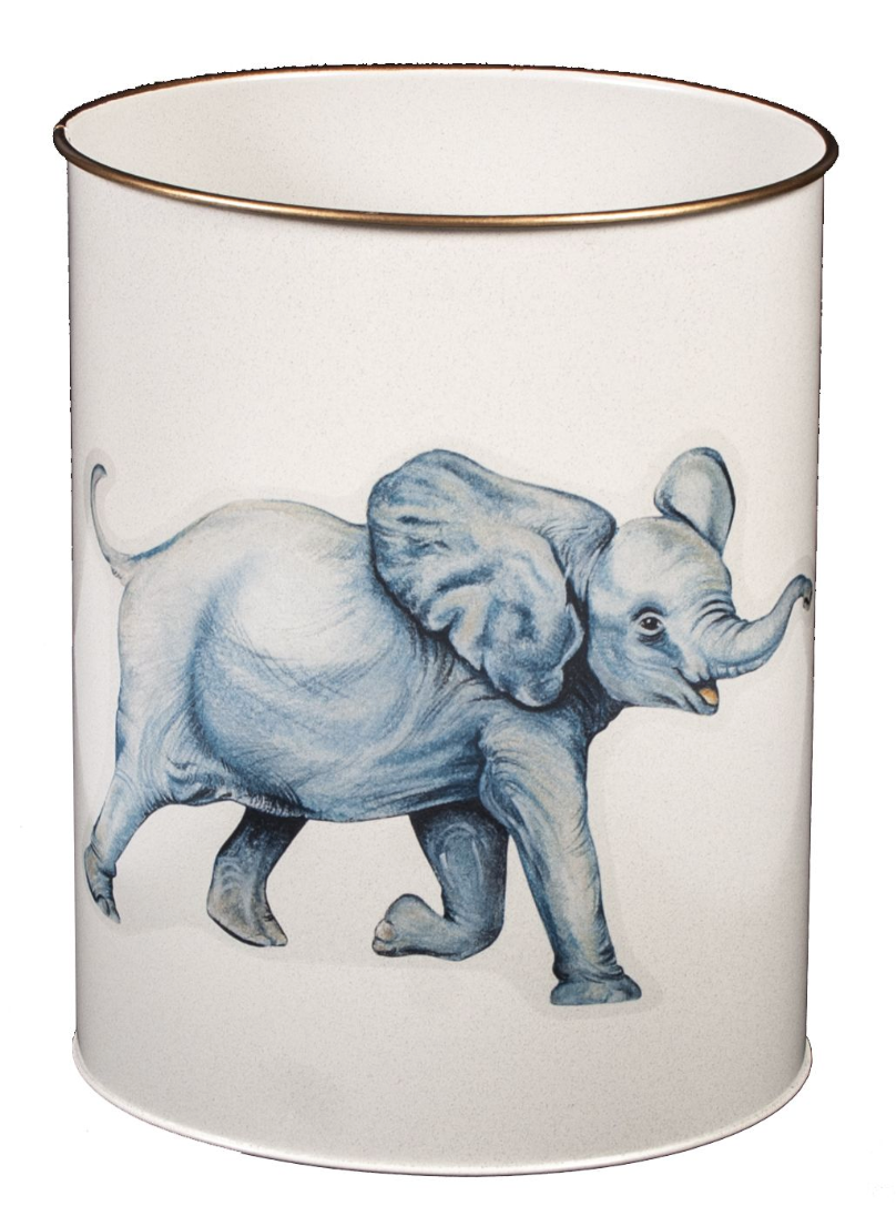 Oval Waste Paper Bin: Elephant