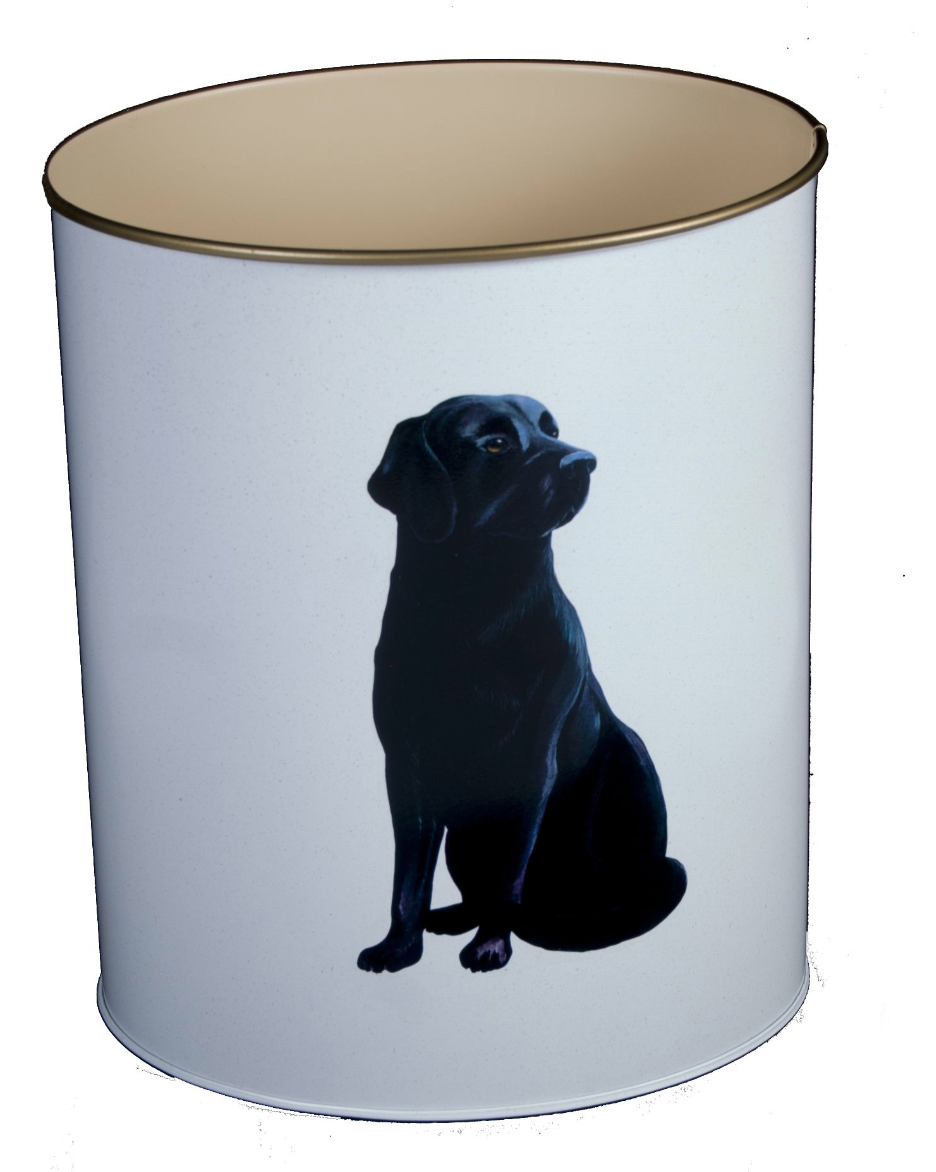 Oval Waste Paper Bin: Labrador