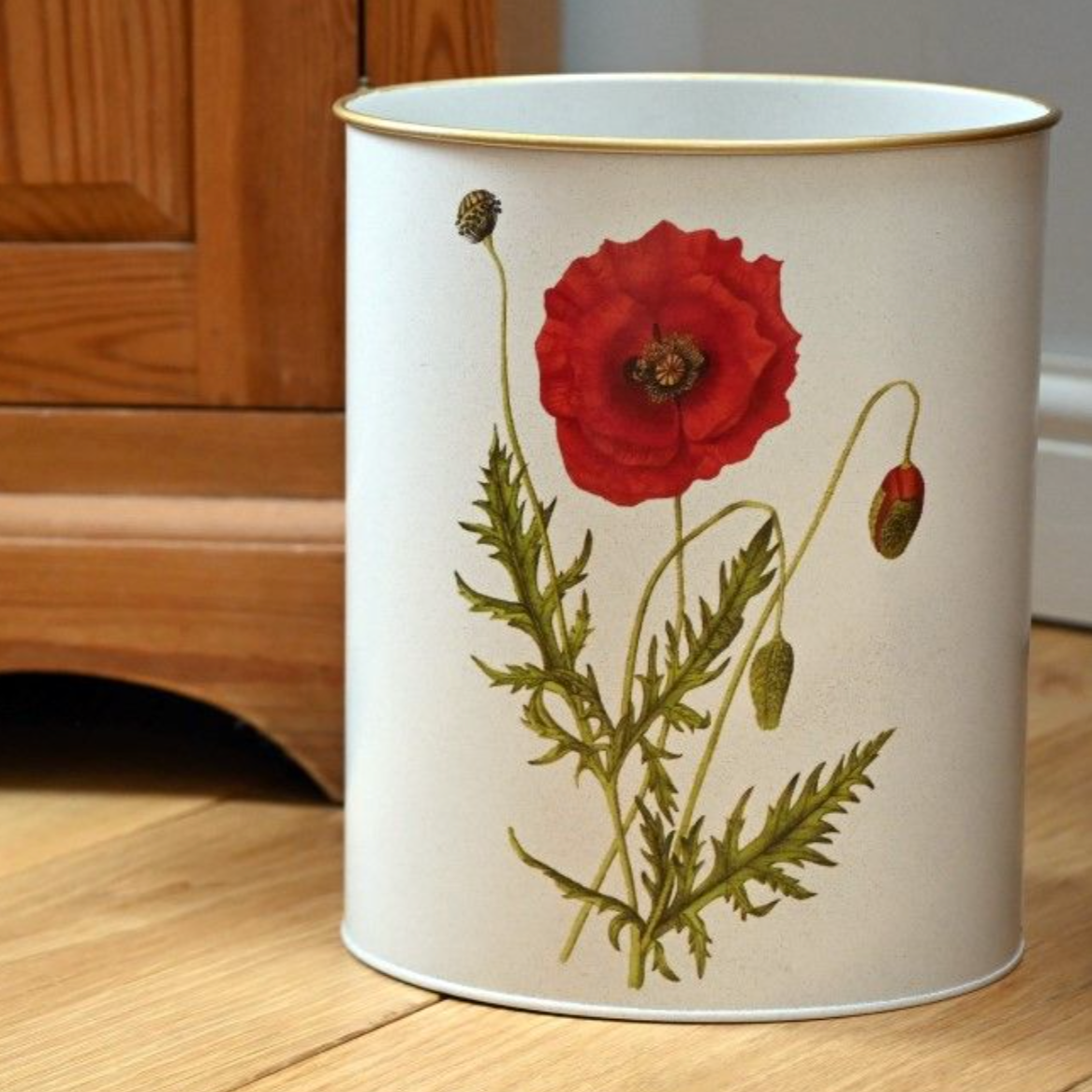 Oval Waste Paper Bin: Poppy