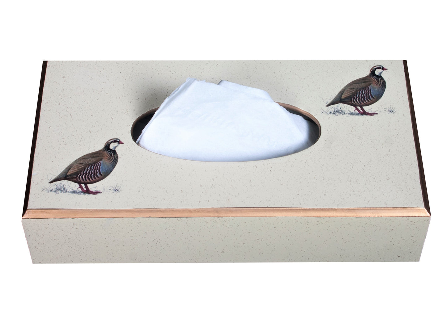 Rectangular Tissue Box: Partridge