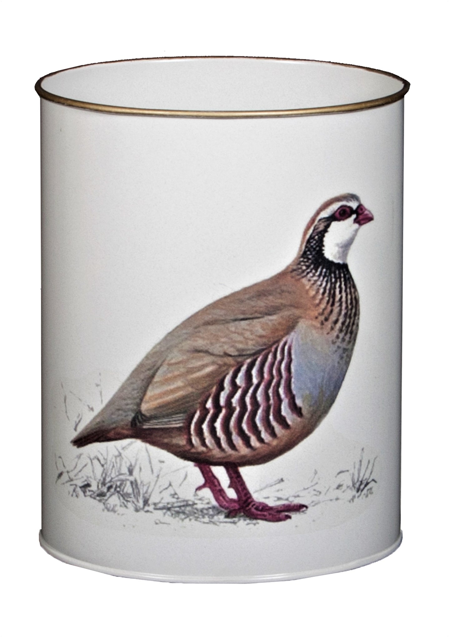 Oval Waste Paper Bin: Partridge