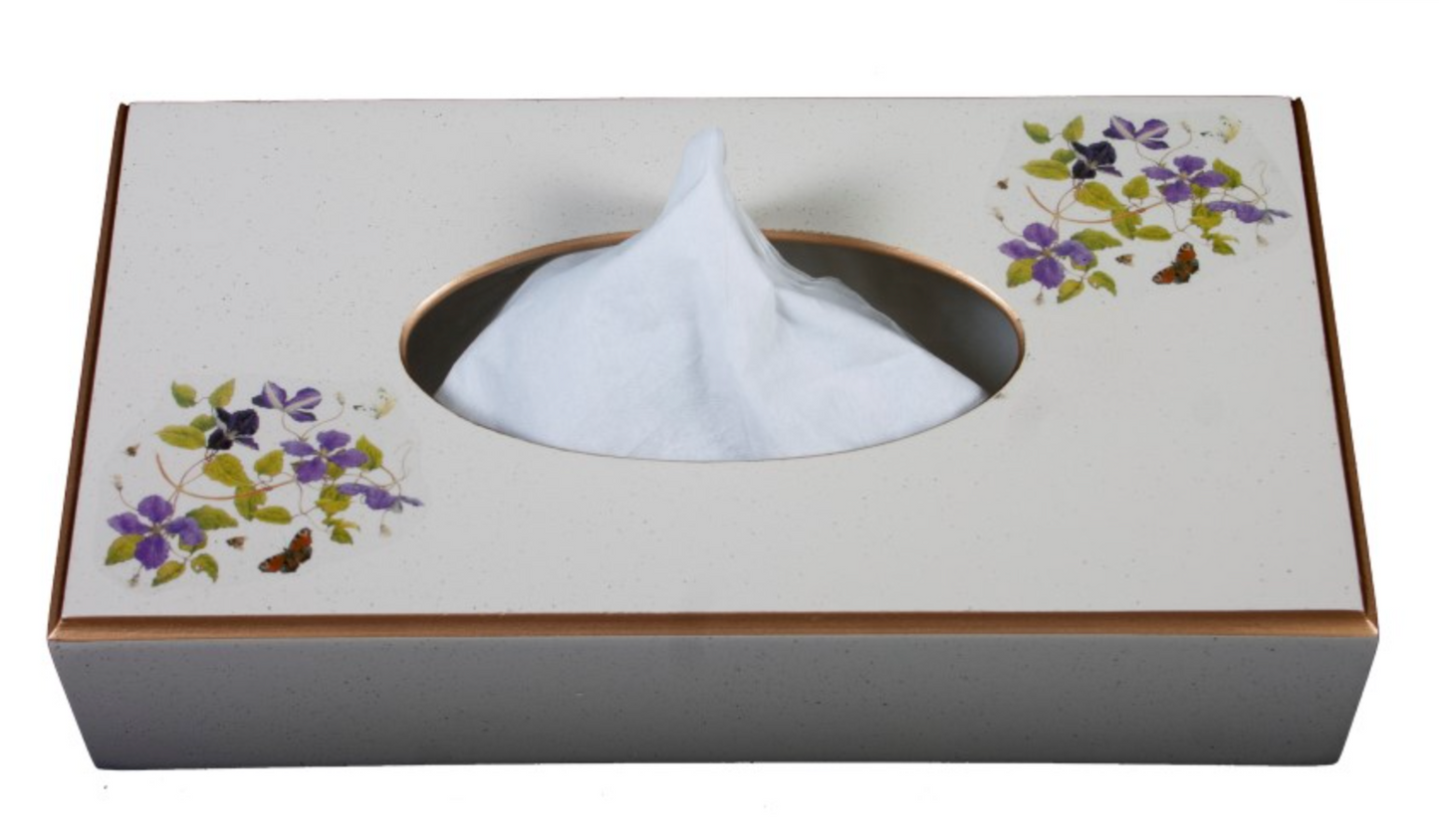 Rectangular Tissue Box cover: Clematis