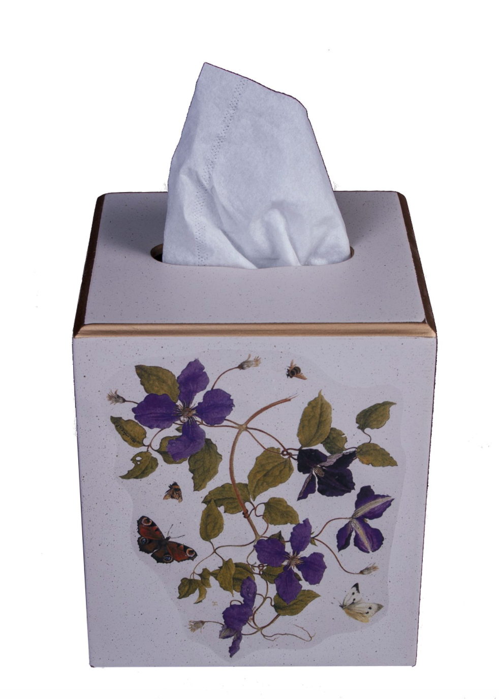 Square Tissue Box Cover: Clematis