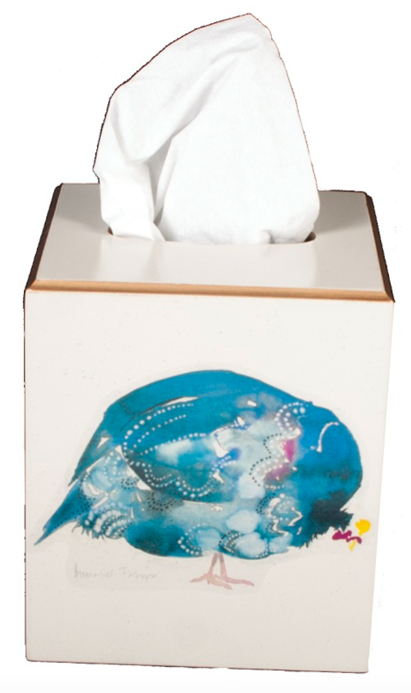 Square Tissue Box Cover: Guinea Fowl