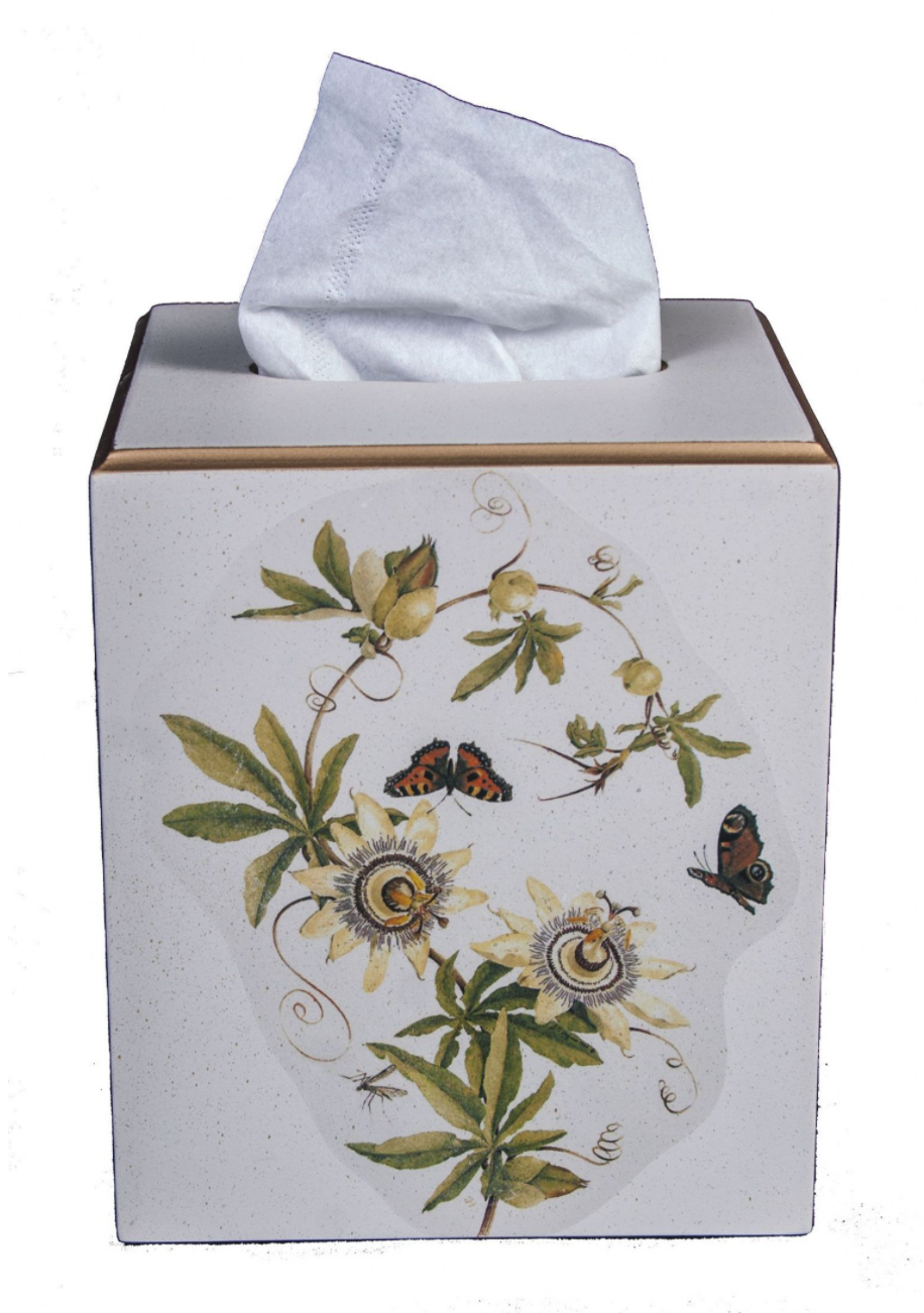 Square Tissue Box Cover: Passion Flower