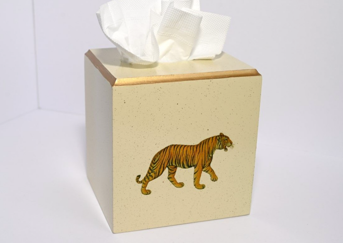 Square Tissue Box Cover: Tiger