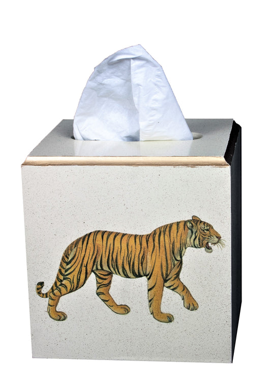 Square Tissue Box Cover: Tiger