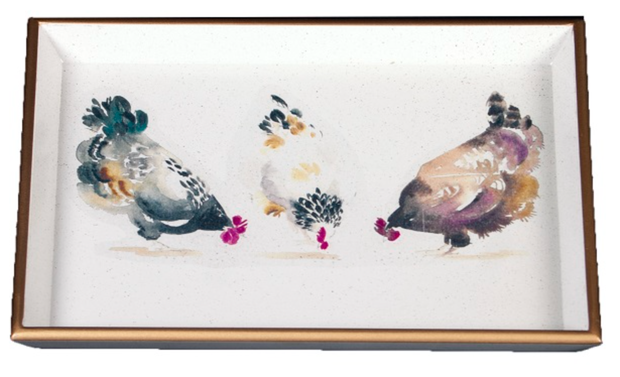 Vanity Tray: Chickens