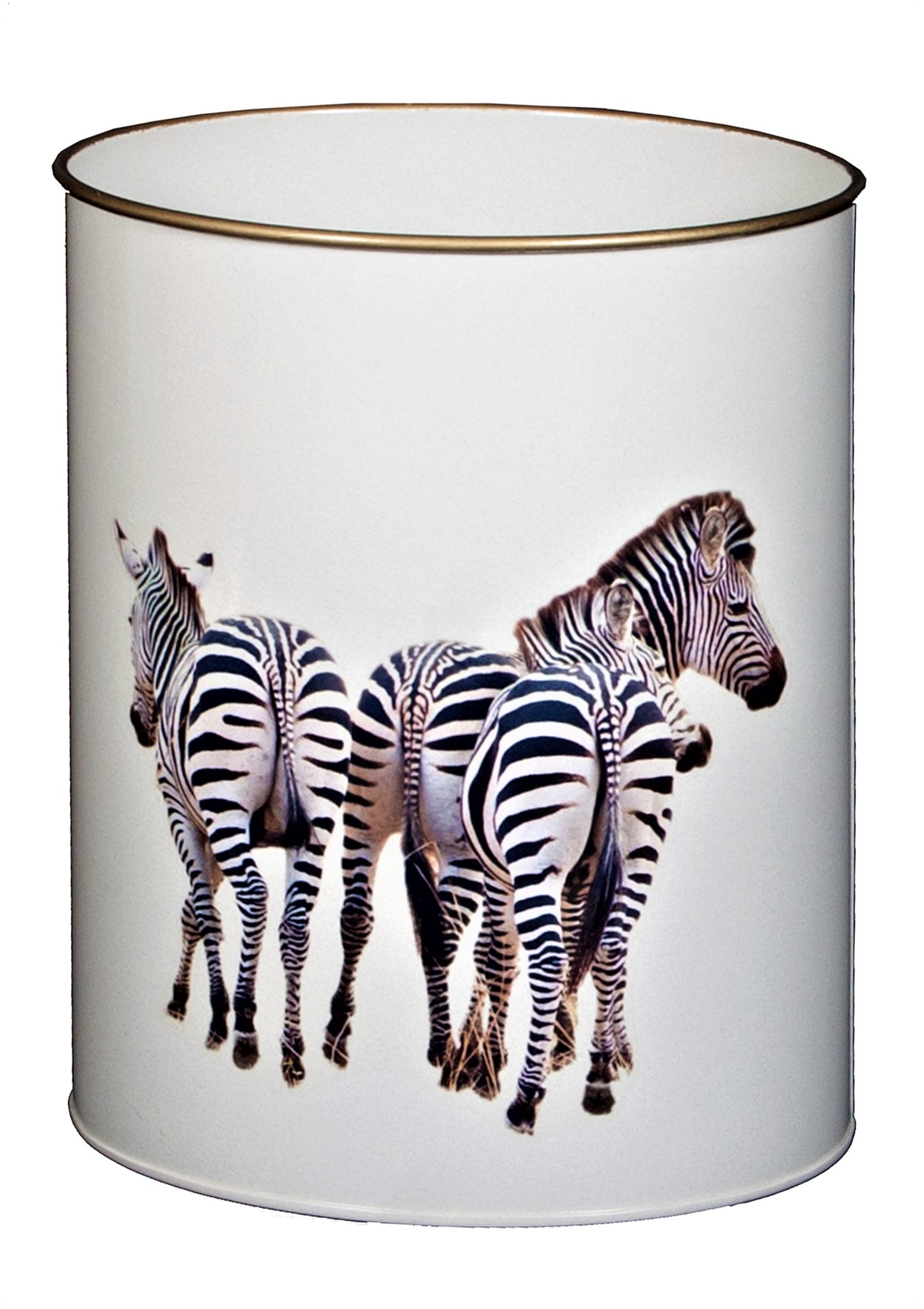 Oval Waste Paper Bin: Zebra