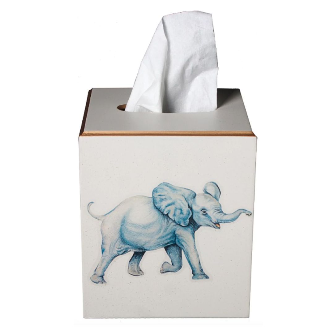 Square Tissue Box Cover: Elephant