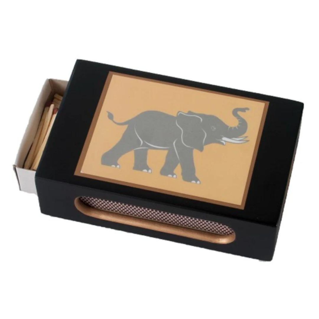 Standard Wooden Matchbox Cover with Matches: Asian Elephant