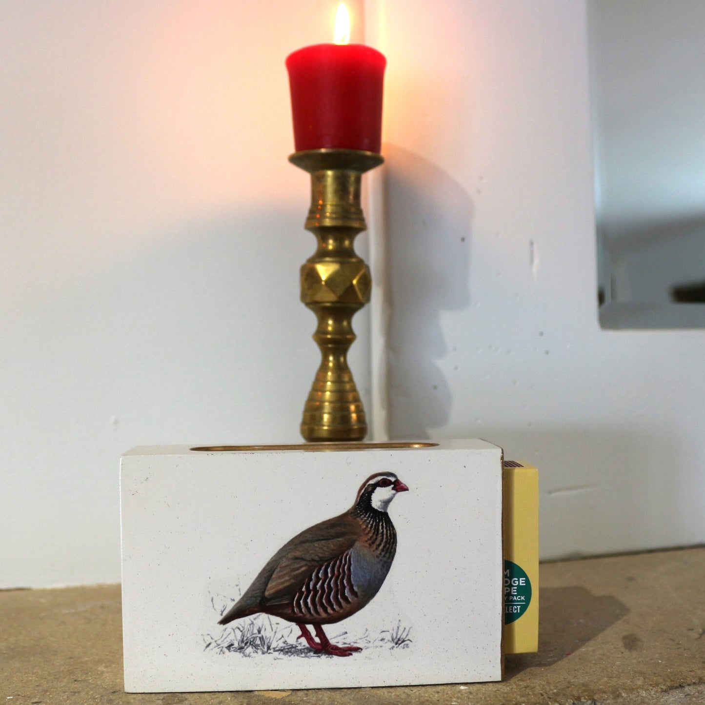 Standard Wooden Matchbox Cover with Matches: Partridge