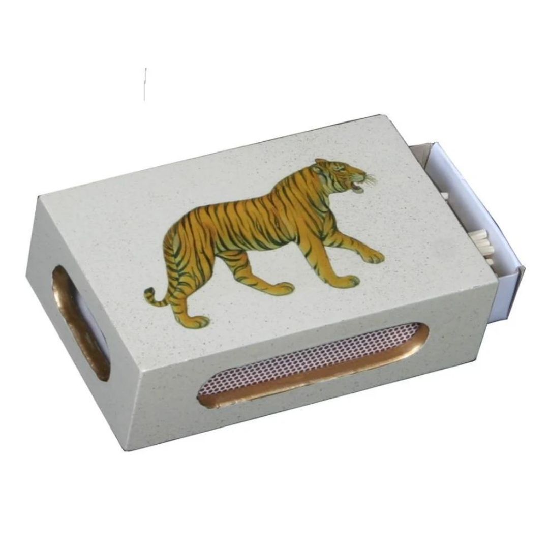 Standard Wooden Matchbox Cover with Matches: Tiger