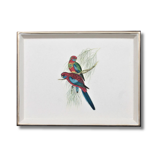 Vanity Tray: Pair of Parrots