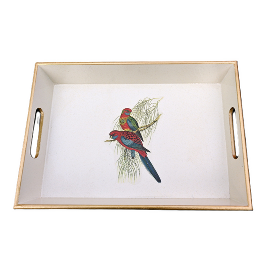 Drinks Tray, Pair of Parrots