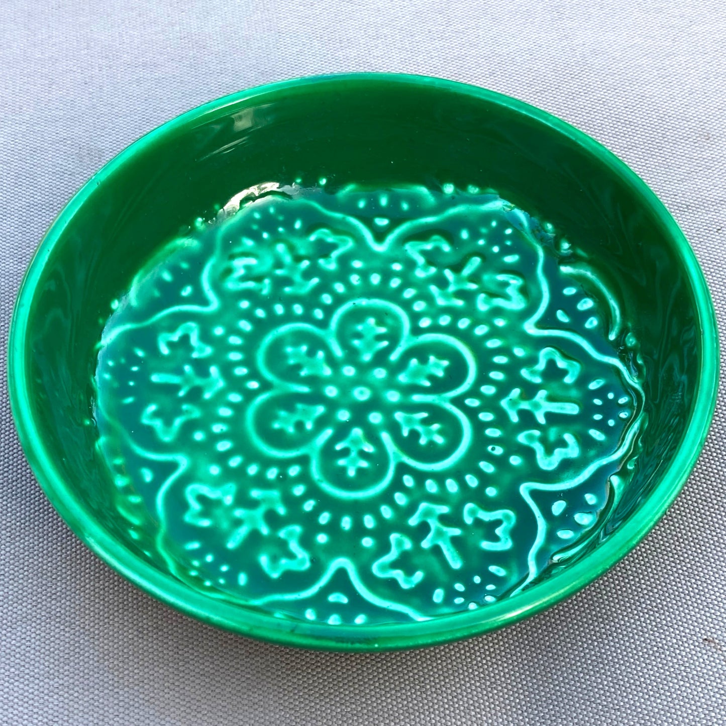 Enamel Trinket Dish - Dark Green