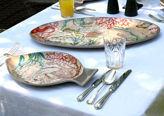 Melamine Fish Plates - Sealife (pair)