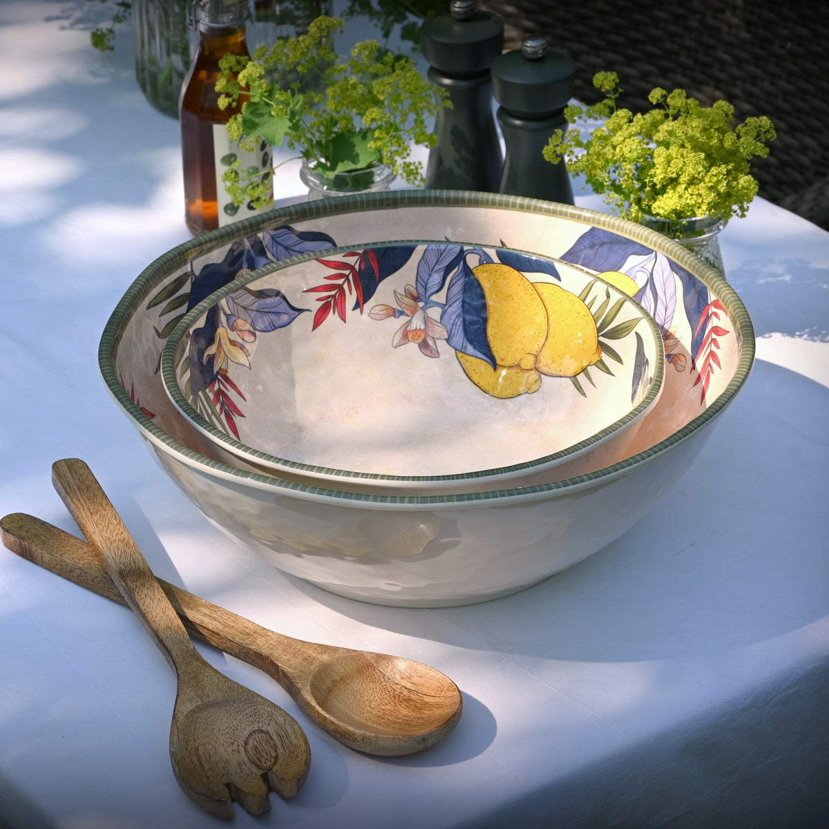 Melamine Salad Bowl - Lemons (large)
