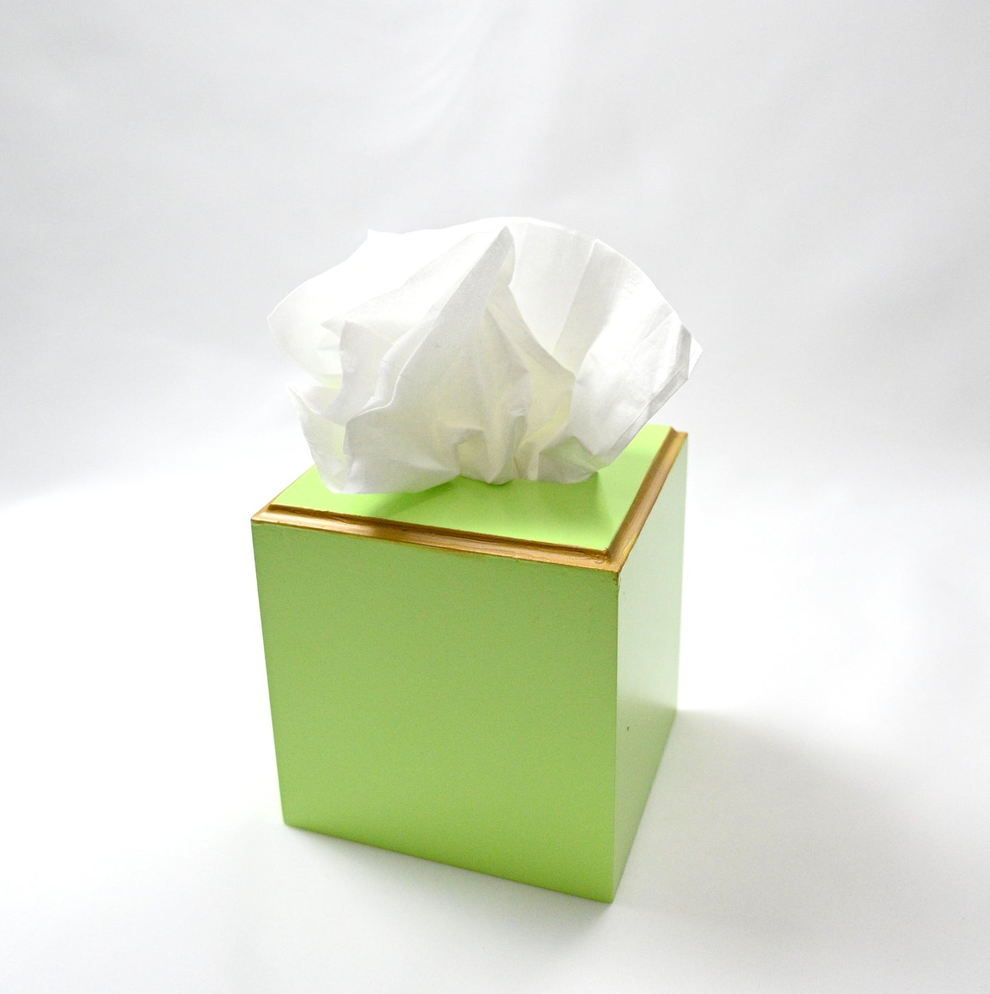 Square Tissue Box:  Lime Green