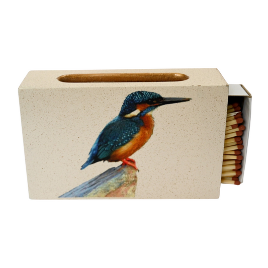Standard Wooden Matchbox Cover with Matches: Kingfisher