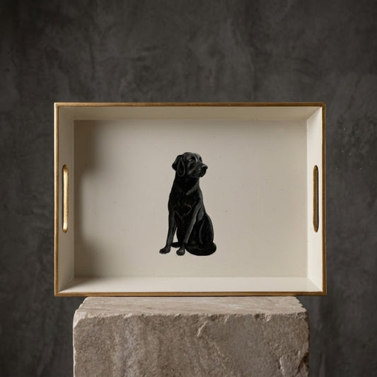 Drinks Tray, Black Labrador