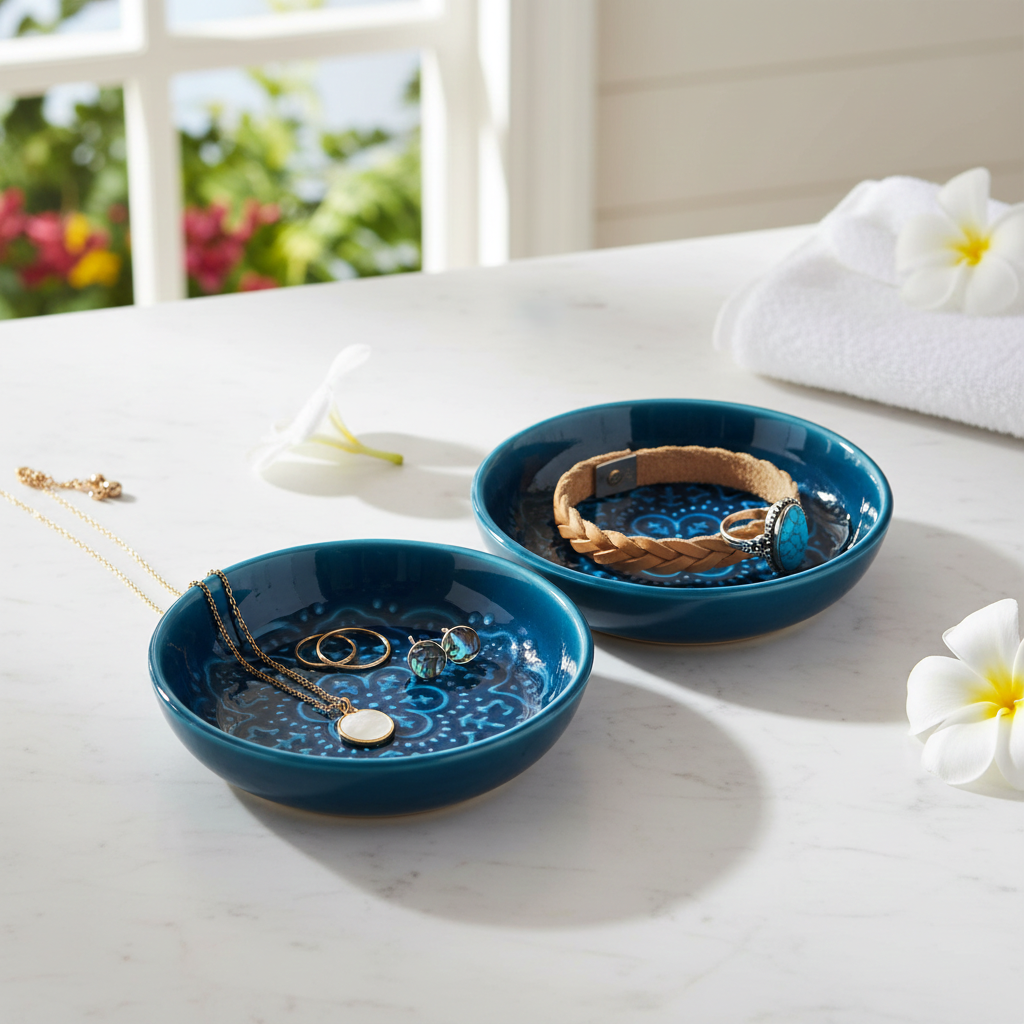 Enamel Trinket Dish - Dark Blue